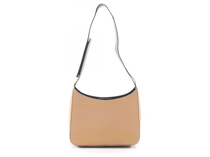 Bolsa de ombro Prada em couro bege com alça de velcro