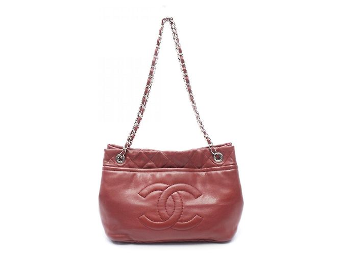 Borsa Tote Chanel Matelassé Coco Marmark Chain Bordò