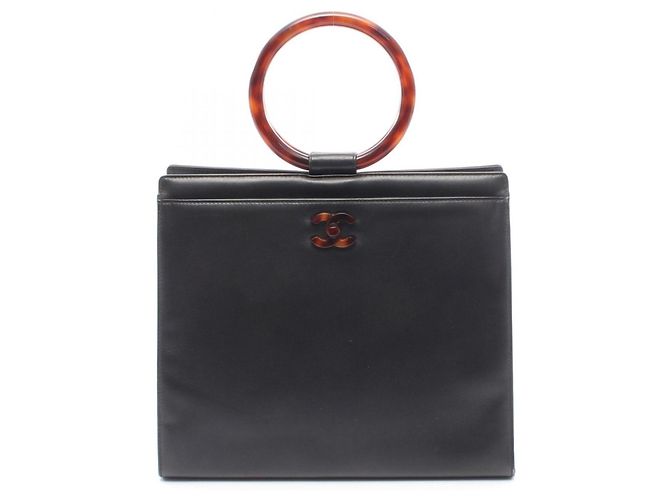 Borsa Chanel Loop Handle in pelle nera Nero