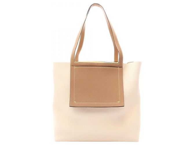 Hermès Sac Cabas Hermes Cabasellier 46 Marron Écru