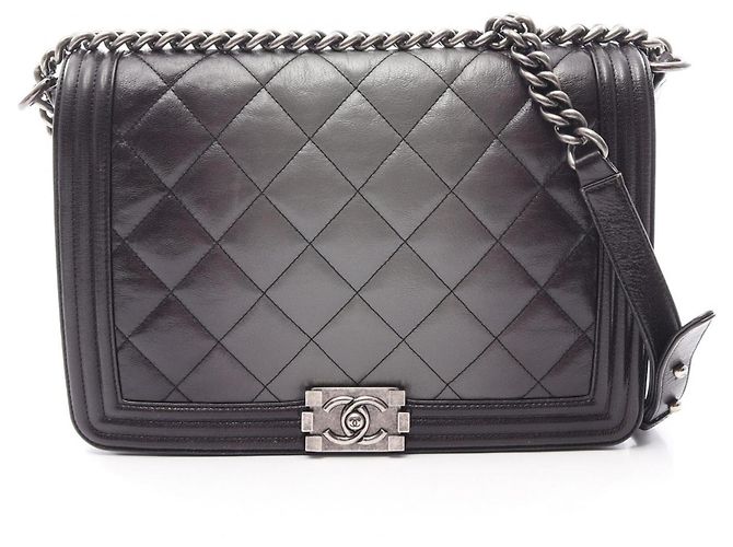 Le Boy Bolsa de Ombro Chanel Boy Large Matelassé Gradient Marrom Preto