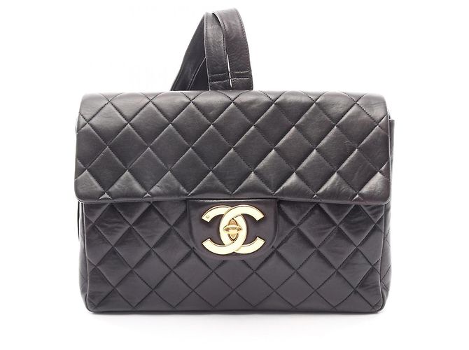Chanel Matelassé Black Lambskin Backpack
