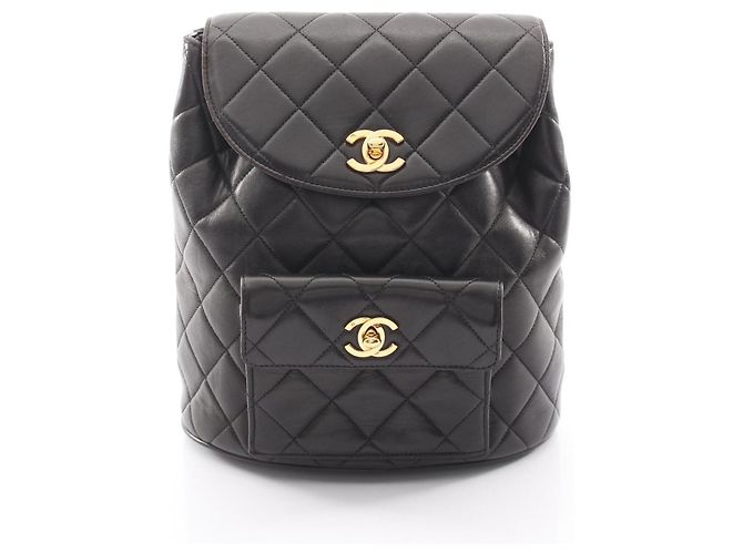 Chanel Matelassé Turnlock Chain Backpack Black