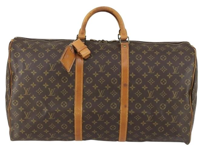 Sac Keepall Louis Vuitton Monogram Canvas 60 Marron