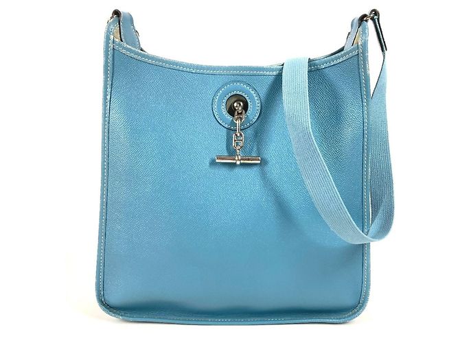Hermès Bolsa de couro Hermes Vespa PM Azul