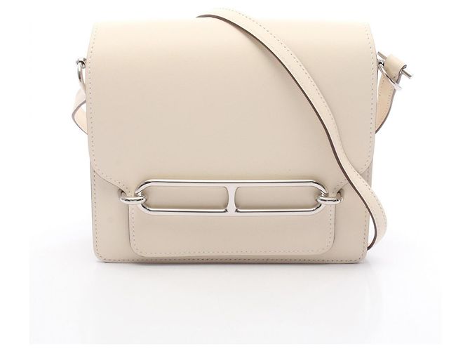 Hermès Hermes Sac Roulis Mini Shoulder Bag Cream