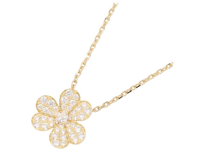 Van Cleef & Arpels Frivole Pendant Diamond Necklace Golden 