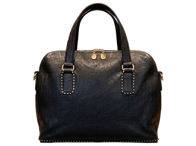 Valentino Garavani schwarze Lederhandtasche
