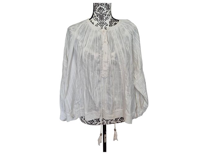 Autre Marque Blusa JS Millenium Algodón Blanco Bohemio