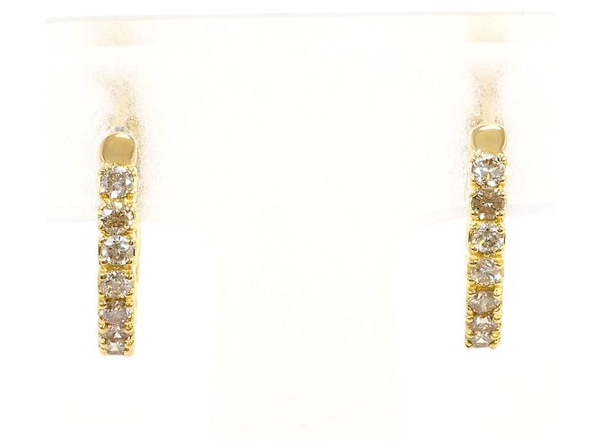 Autre Marque Orecchini a cerchio in oro giallo 18K e diamanti D'oro