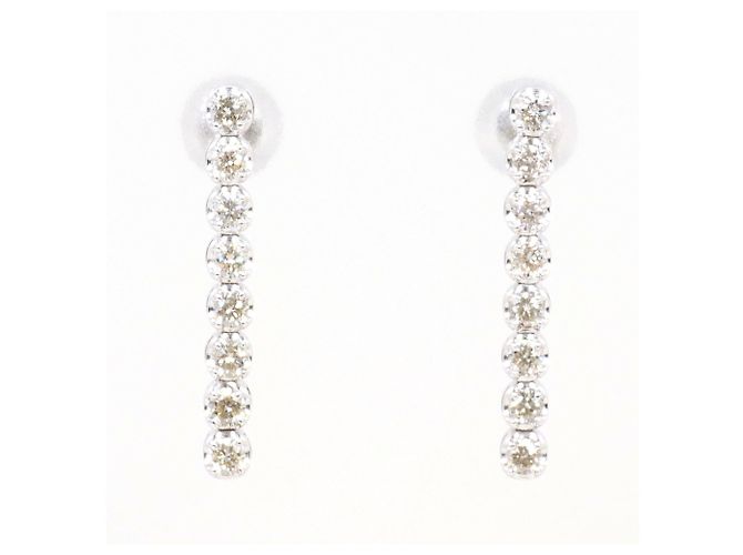 Autre Marque Orecchini pendenti in oro bianco 18K e diamanti D'oro
