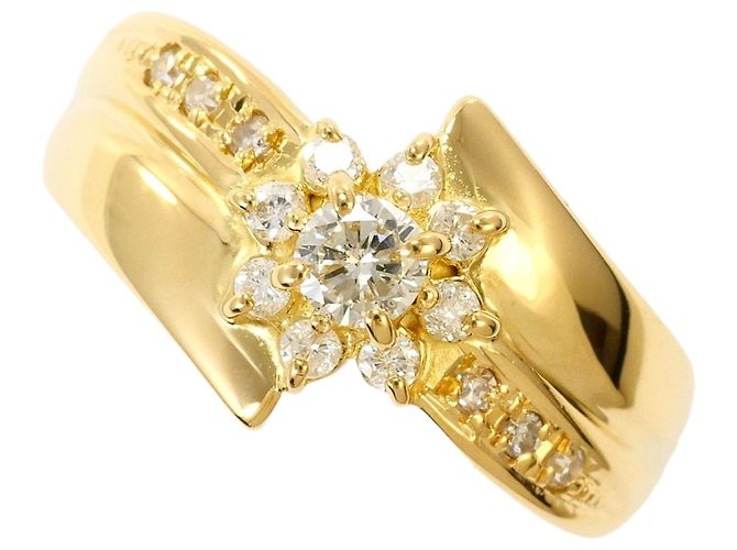 Autre Marque 18K Gelbgold-Ring mit Diamant Golden
