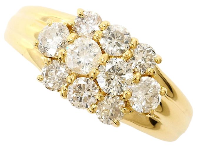 Autre Marque 18K Gelbgold-Ring mit Diamant Golden