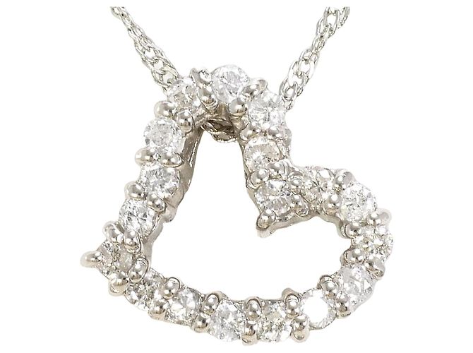 Autre Marque Platinhalskette mit Diamant