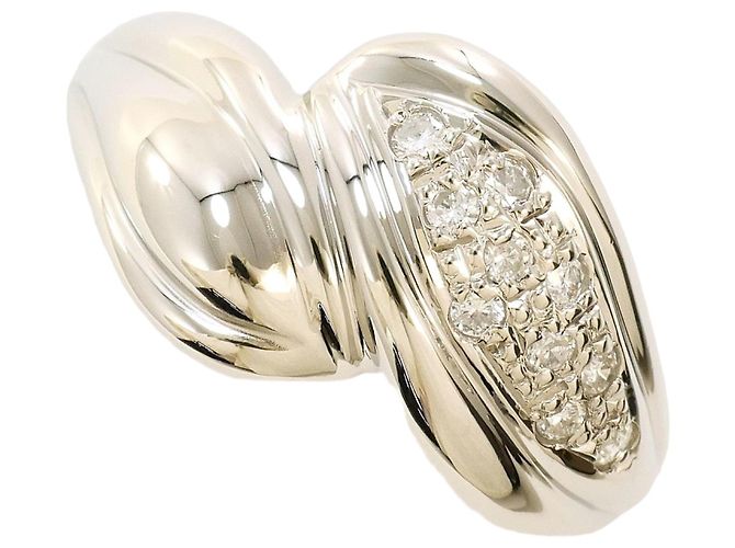 Autre Marque Anillo de banda de platino con diamante