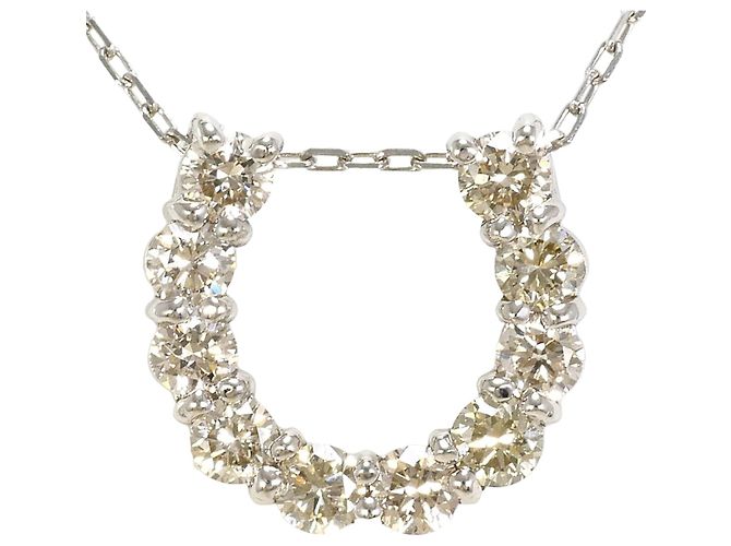 Autre Marque Platin-Halskette mit braunem Diamanten