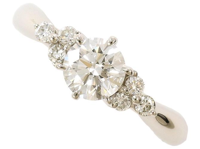 Autre Marque Anello a fascia in platino con diamante