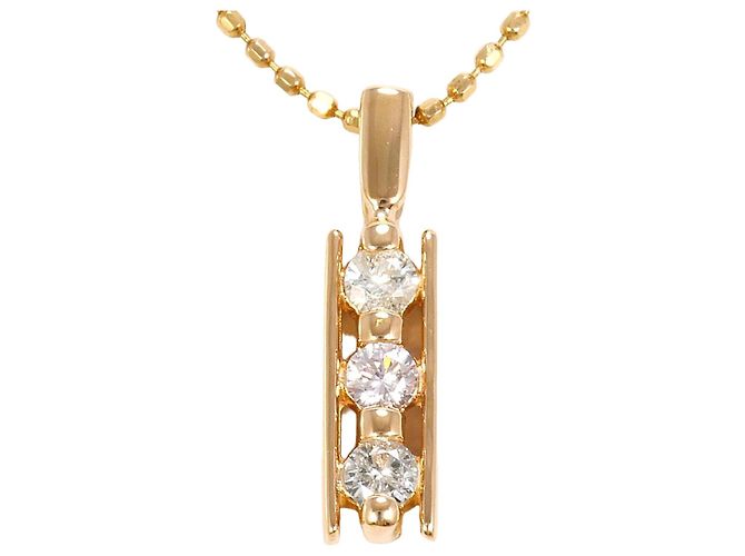 Autre Marque Collar de oro amarillo de 14K con diamante Dorado