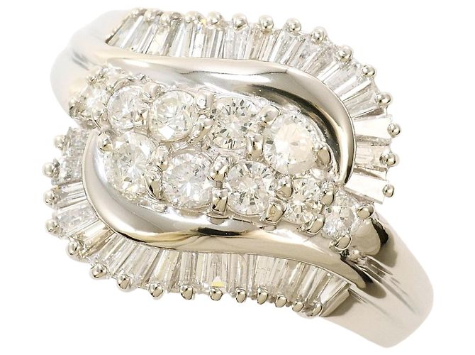 Autre Marque PT900 Platinring mit Diamant
