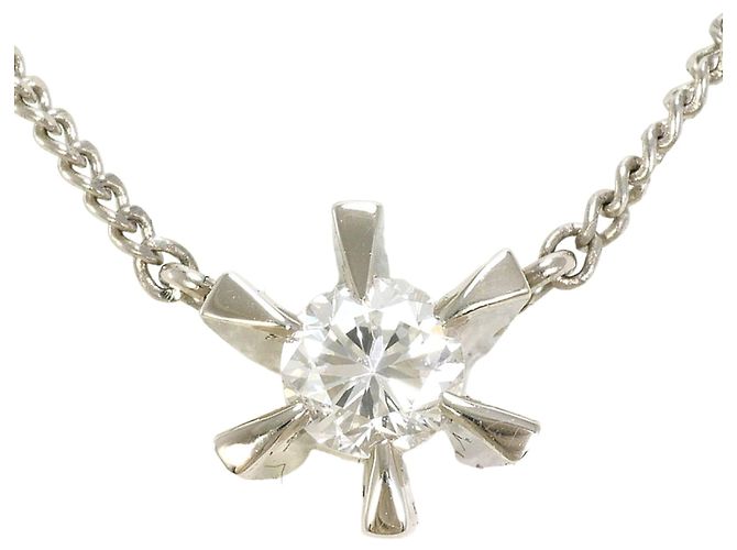 Autre Marque Platinhalskette mit Diamant