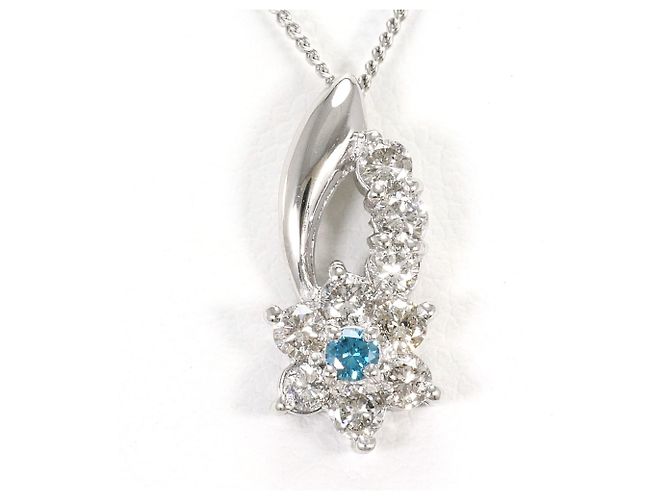 Autre Marque Blauer Diamant Platin-Halskette