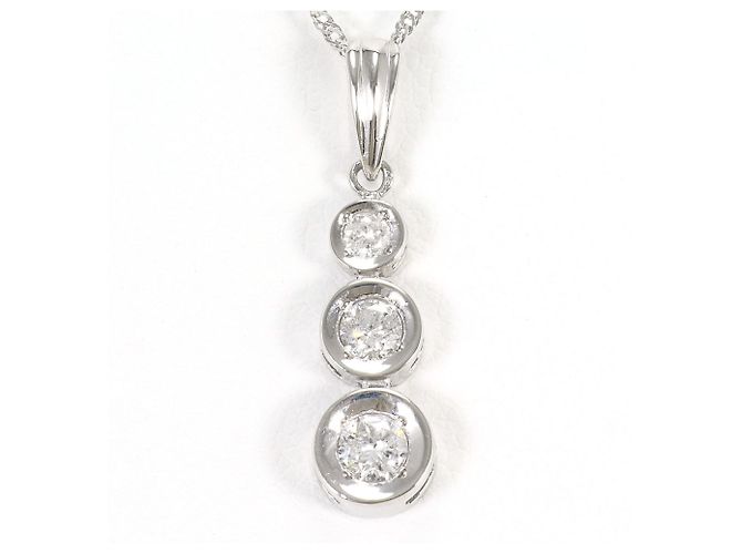 Autre Marque Collar de platino con diamante