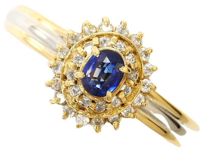 Autre Marque 18K Gelbgold- und Platin-Ring Golden