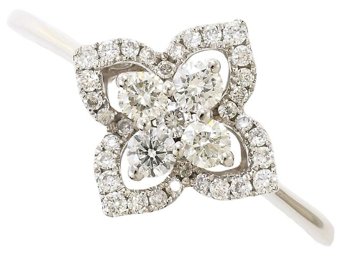 Autre Marque 18K Weißgold-Ring mit Diamant Golden 