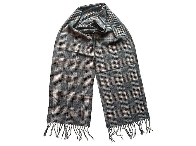 Guy Laroche Wollschal mit Karomuster Braun Weiß Grau Bordeaux