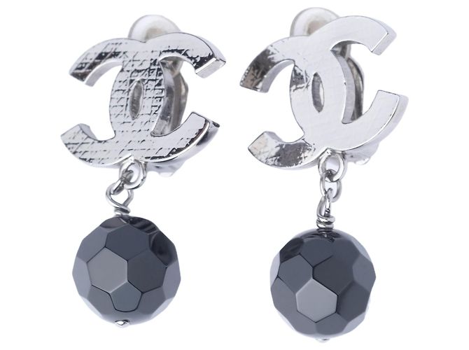 Chanel CC Ohrringe Silber