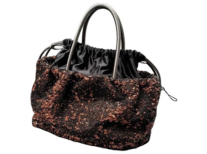 Bolsa de lantejoulas Dolce & Gabbana Preto Bronze