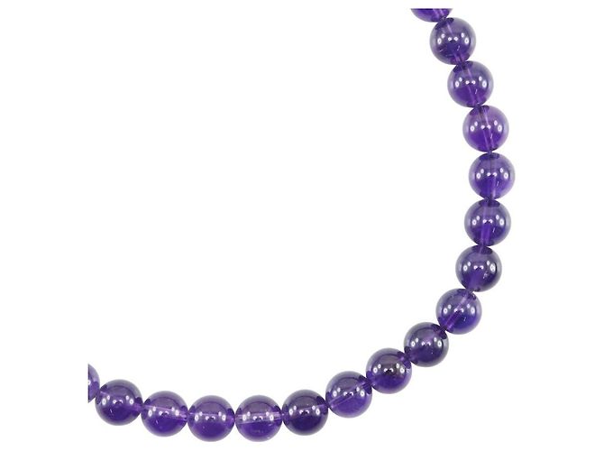 Autre Marque Amethyst-Silberhalskette Lila