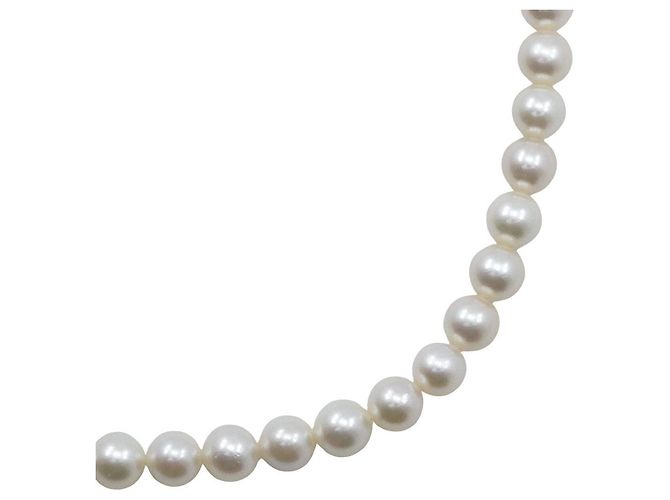 Autre Marque Colar de prata e pérolas Branco