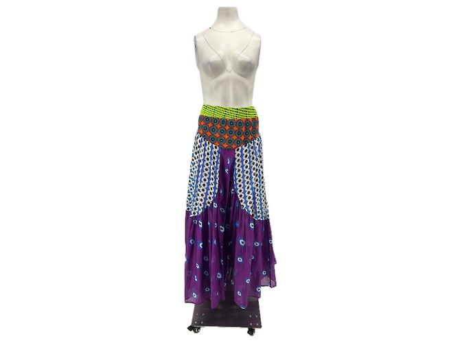 Autre Marque Saia longa estampada MIMI LIBERTE roxa de algodão Roxo