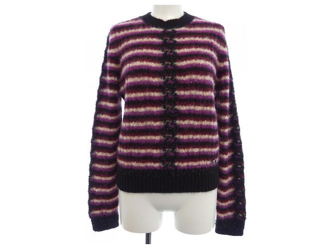 Chanel Strickware aus Kaschmir-Mischung Schwarz Lila