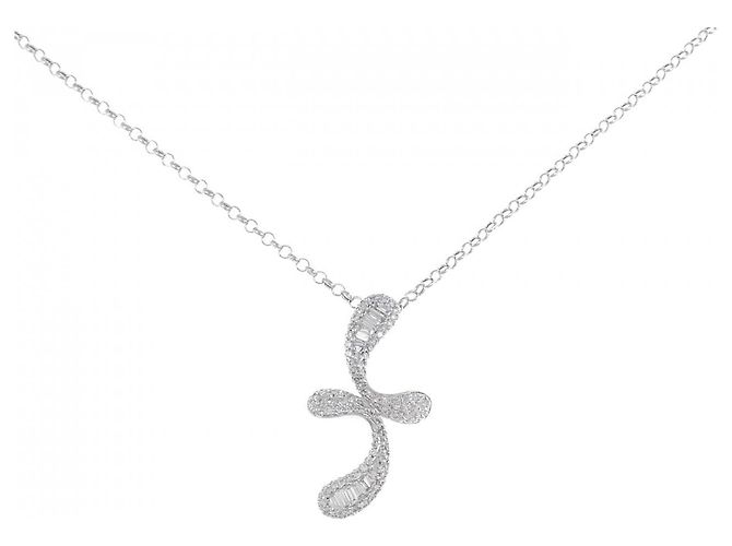 Autre Marque Collana in oro bianco Au750 e diamanti Argento
