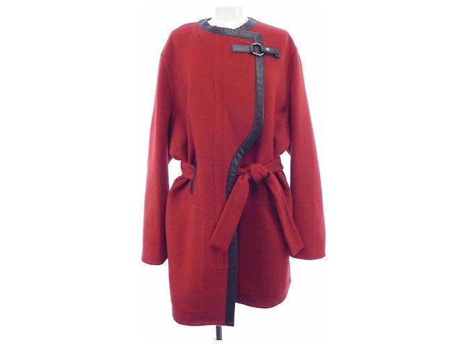Hermès Abrigo de cachemira Hermes 38 Roja