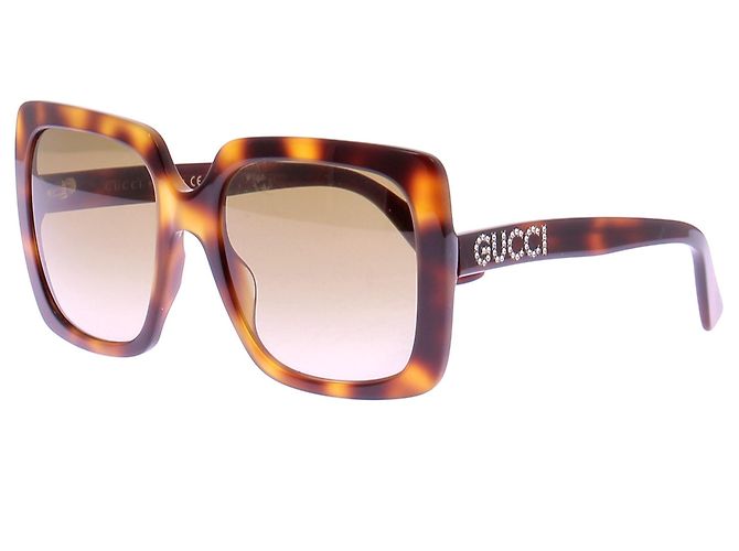 Gucci Óculos de sol oversize Marrom
