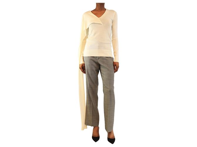 Totême Haut en maille avec écharpe drapée couleur crème - taille XS Écru