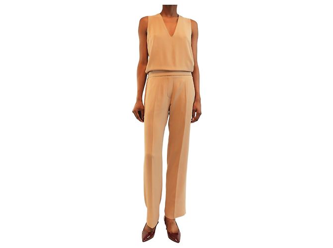 Brunello Cucinelli Neutral sleeveless jumpsuit - size S