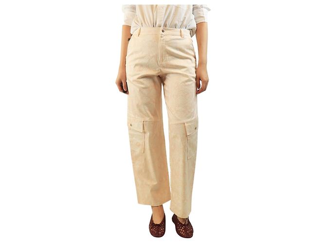 Roberto Cavalli Pantalones cargo rosa con estampado de reptil