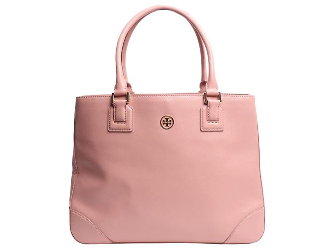 Tory Burch Bolsa tote de couro Robinson rosa