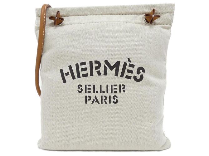 Hermès Bolsa de ombro Hermes Sac Aline Branco Dourado