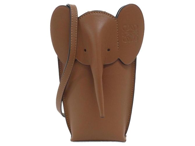 Borsa a Spalla Loewe Elephant Pocket Marrone