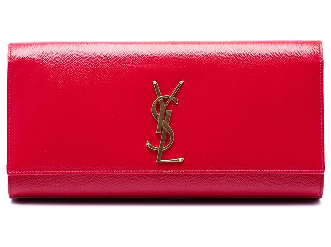 Clutch Monogram Cassandre en grain de poudre rosa Saint Laurent