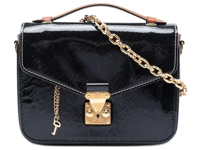 Louis Vuitton Black Shiny Epi and Monogram Reverse Mini Pochette Metis