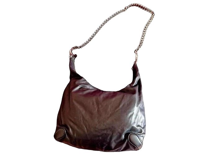 Borsa a spalla Gucci Britt Medium Hobo in pelle nera Nero