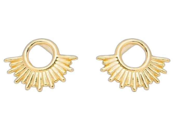 Autre Marque Orecchini a lobo Sunburst in argento placcato oro D'oro