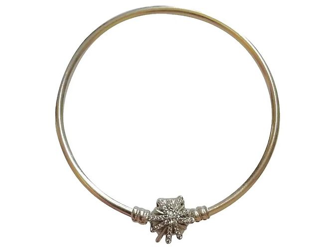 Pandora Pulsera Rígida de Plata de Ley Copo de Nieve