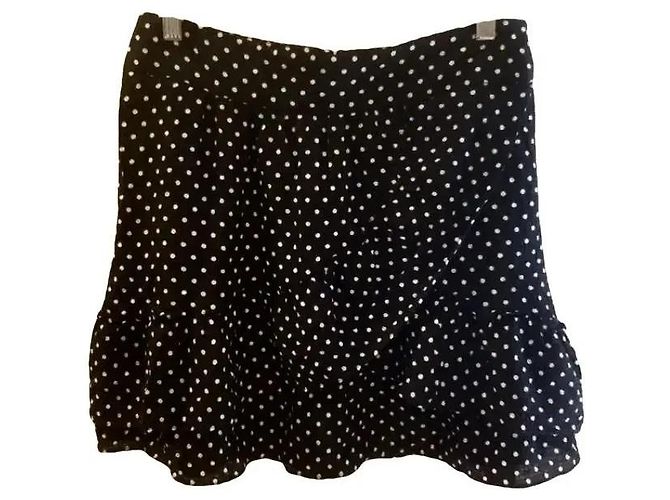 SéZane Short-saia de bolinhas com babados - Preto